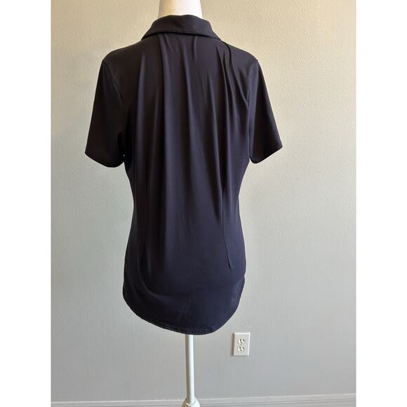 JF Ladies Golf Polo Shirt - Polka Dot Midnight Blue Active Wear Tennis Casual M - Picture 5 of 7